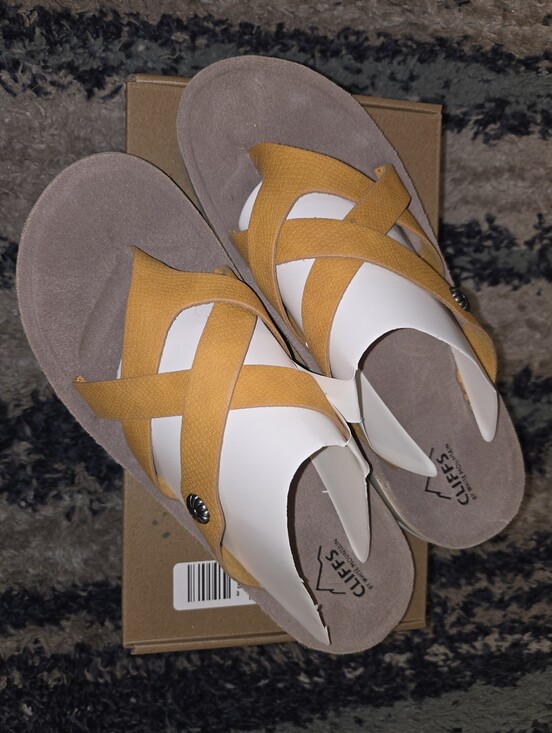 Cliffs by WHITE MOUNTAIN Shoes - Cliffs by WHITE MOUNTAIN Women's Mustard Yellow Crisscross Sandals
